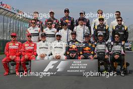 Drivers group picture 26.03.2017. Formula 1 World Championship, Rd 1, Australian Grand Prix, Albert Park, Melbourne, Australia, Race Day.
