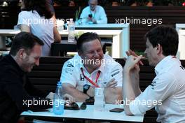 (L to R): Christian Horner (GBR) Red Bull Racing Team Principal with Zak Brown (USA) McLaren Executive Director and Toto Wolff (GER) Mercedes AMG F1 Shareholder and Executive Director. 23.03.2017. Formula 1 World Championship, Rd 1, Australian Grand Prix, Albert Park, Melbourne, Australia, Preparation Day.