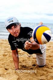 Sergio Perez (MEX) Sahara Force India F1 on Brighton Beach. 22.03.2017. Formula 1 World Championship, Rd 1, Australian Grand Prix, Albert Park, Melbourne, Australia, Preparation Day.