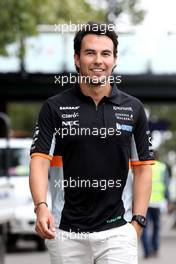 Sergio Perez (MEX) Sahara Force India F1   22.03.2017. Formula 1 World Championship, Rd 1, Australian Grand Prix, Albert Park, Melbourne, Australia, Preparation Day.