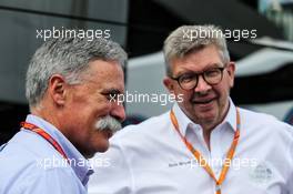 (L to R): Chase Carey (USA) Formula One Group Chairman with Ross Brawn (GBR) Managing Director, Motor Sports. 08.07.2017. Formula 1 World Championship, Rd 9, Austrian Grand Prix, Spielberg, Austria, Qualifying Day.