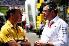 (L to R): Alan Permane (GBR) Renault Sport F1 Team Trackside Operations Director with Eric Boullier (FRA) McLaren Racing Director. 08.07.2017. Formula 1 World Championship, Rd 9, Austrian Grand Prix, Spielberg, Austria, Qualifying Day.