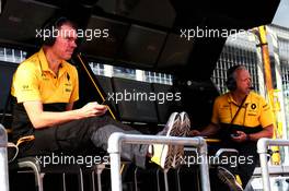(L to R): Alan Permane (GBR) Renault Sport F1 Team Trackside Operations Director and Paul Seaby (GBR) Renault Sport F1 Team, Team Manager. 08.07.2017. Formula 1 World Championship, Rd 9, Austrian Grand Prix, Spielberg, Austria, Qualifying Day.