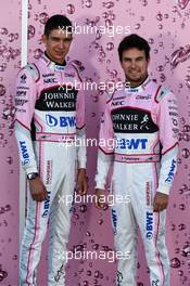 (L to R): Esteban Ocon (FRA) Sahara Force India F1 Team with Sergio Perez (MEX) Sahara Force India F1. 06.07.2017. Formula 1 World Championship, Rd 9, Austrian Grand Prix, Spielberg, Austria, Preparation Day.