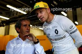 (L to R): Alain Prost (FRA) Renault Sport F1 Team Special Advisor with Nico Hulkenberg (GER) Renault Sport F1 Team. 23.06.2017. Formula 1 World Championship, Rd 8, Azerbaijan Grand Prix, Baku Street Circuit, Azerbaijan, Practice Day.