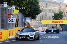 Lewis Hamilton (GBR) Mercedes AMG F1 W08 leads behind the FIA Safety Car. 25.06.2017. Formula 1 World Championship, Rd 8, Azerbaijan Grand Prix, Baku Street Circuit, Azerbaijan, Race Day.