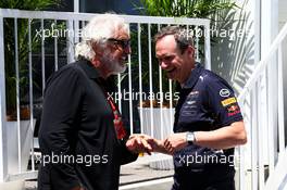 (L to R): Flavio Briatore (ITA) with Paul Monaghan (GBR) Red Bull Racing Chief Engineer. 24.06.2017. Formula 1 World Championship, Rd 8, Azerbaijan Grand Prix, Baku Street Circuit, Azerbaijan, Qualifying Day.