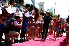 Valtteri Bottas (FIN) Mercedes AMG F1 on the drivers parade. 25.06.2017. Formula 1 World Championship, Rd 8, Azerbaijan Grand Prix, Baku Street Circuit, Azerbaijan, Race Day.