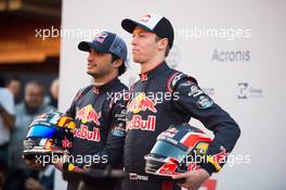 (L to R): Carlos Sainz Jr (ESP) Scuderia Toro Rosso with team mate Daniil Kvyat (RUS) Scuderia Toro Rosso. 26.02.2017. Formula One Testing, Preparations, Barcelona, Spain. Sunday.