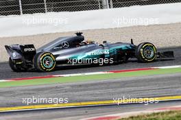 Lewis Hamilton (GBR) Mercedes AMG F1 W08. 27.02.2017. Formula One Testing, Day One, Barcelona, Spain. Monday.