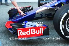 Scuderia Toro Rosso STR12 front wing detail. 26.02.2017. Formula One Testing, Preparations, Barcelona, Spain. Sunday.