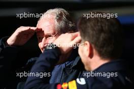 Christian Horner (GBR) Red Bull Racing Team Principal with Dr Helmut Marko (AUT) Red Bull Motorsport Consultant. 02.03.2017. Formula One Testing, Day Four, Barcelona, Spain. Thursday.