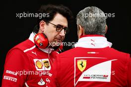 (L to R): Mattia Binotto (ITA) Ferrari Chief Technical Officer with Maurizio Arrivabene (ITA) Ferrari Team Principal. 28.02.2017. Formula One Testing, Day Two, Barcelona, Spain. Tuesday.