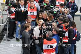 Nico Rosberg (GER) with the media. 01.03.2017. Formula One Testing, Day Three, Barcelona, Spain. Wednesday.