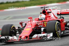 Sebastian Vettel (GER) Ferrari SF70H. 01.03.2017. Formula One Testing, Day Three, Barcelona, Spain. Wednesday.