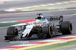 Alfonso Celis Jr (MEX) Sahara Force India F1 VJM10 Development Driver running sensor equipment. 01.03.2017. Formula One Testing, Day Three, Barcelona, Spain. Wednesday.