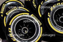 Pirelli tyres. 01.03.2017. Formula One Testing, Day Three, Barcelona, Spain. Wednesday.