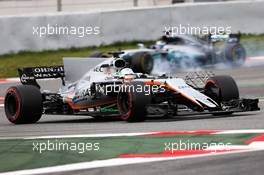 Alfonso Celis Jr (MEX) Sahara Force India F1 VJM10 Development Driver running sensor equipment. 01.03.2017. Formula One Testing, Day Three, Barcelona, Spain. Wednesday.