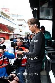 Nico Rosberg (GER) with the media. 01.03.2017. Formula One Testing, Day Three, Barcelona, Spain. Wednesday.