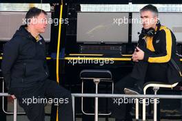 Alan Permane (GBR) Renault Sport F1 Team Trackside Operations Director and Nick Chester (GBR) Renault Sport F1 Team Chassis Technical Director  10.03.2017. Formula One Testing, Day Four, Barcelona, Spain. Friday.