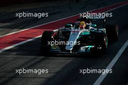 Lewis Hamilton (GBR) Mercedes AMG F1 W08. 09.03.2017. Formula One Testing, Day Three, Barcelona, Spain. Thursday.