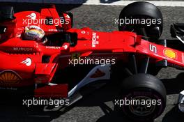 Sebastian Vettel (GER) Ferrari SF70H. 09.03.2017. Formula One Testing, Day Three, Barcelona, Spain. Thursday.