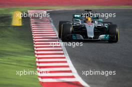 Lewis Hamilton (GBR) Mercedes AMG F1 W08. 08.03.2017. Formula One Testing, Day Two, Barcelona, Spain. Wednesday.