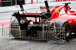 Kimi Raikkonen (FIN) Ferrari SF70H running sensor equipment on the rear wing. 08.03.2017. Formula One Testing, Day Two, Barcelona, Spain. Wednesday.