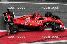 Kimi Raikkonen (FIN) Ferrari SF70H running sensor equipment. 08.03.2017. Formula One Testing, Day Two, Barcelona, Spain. Wednesday.