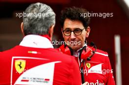 Mattia Binotto (ITA) Ferrari Chief Technical Officer with Maurizio Arrivabene (ITA) Ferrari Team Principal. 08.03.2017. Formula One Testing, Day Two, Barcelona, Spain. Wednesday.