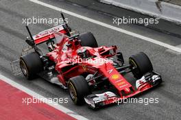 Kimi Raikkonen (FIN) Ferrari SF70H running sensor equipment. 08.03.2017. Formula One Testing, Day Two, Barcelona, Spain. Wednesday.