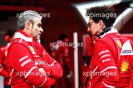 (L to R): Maurizio Arrivabene (ITA) Ferrari Team Principal with Mattia Binotto (ITA) Ferrari Chief Technical Officer. 08.03.2017. Formula One Testing, Day Two, Barcelona, Spain. Wednesday.