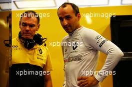 Robert Kubica (POL) Renault Sport F1 Team Test Driver with Alan Permane (GBR) Renault Sport F1 Team Trackside Operations Director. 02.08.2017. Formula 1 Testing, Budapest, Hungary.