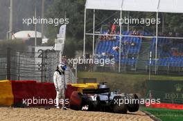 Felipe Massa (BRA) Williams FW40 crashed in the first practice session. 25.08.2017. Formula 1 World Championship, Rd 12, Belgian Grand Prix, Spa Francorchamps, Belgium, Practice Day.