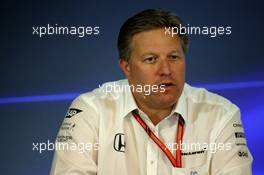 Zak Brown (USA) McLaren Executive Director in the FIA Press Conference. 25.08.2017. Formula 1 World Championship, Rd 12, Belgian Grand Prix, Spa Francorchamps, Belgium, Practice Day.