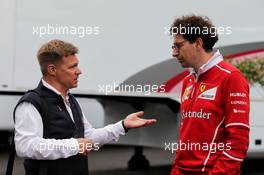 (L to R): Mika Salo (FIN) with Mattia Binotto (ITA) Ferrari Chief Technical Officer. 26.08.2017. Formula 1 World Championship, Rd 12, Belgian Grand Prix, Spa Francorchamps, Belgium, Qualifying Day.