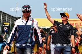(L to R): Felipe Massa (BRA) Williams and Max Verstappen (NLD) Red Bull Racing on the drivers parade. 27.08.2017. Formula 1 World Championship, Rd 12, Belgian Grand Prix, Spa Francorchamps, Belgium, Race Day.