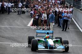 Mick Schumacher (GER) Formula Three Driver in his father's Benetton B194. 27.08.2017. Formula 1 World Championship, Rd 12, Belgian Grand Prix, Spa Francorchamps, Belgium, Race Day.