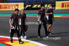Kevin Magnussen (DEN) Haas F1 Team walks the circuit with the team.                                24.08.2017. Formula 1 World Championship, Rd 12, Belgian Grand Prix, Spa Francorchamps, Belgium, Preparation Day.