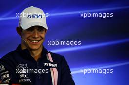 Esteban Ocon (FRA) Sahara Force India F1 Team in the FIA Press Conference. 24.08.2017. Formula 1 World Championship, Rd 12, Belgian Grand Prix, Spa Francorchamps, Belgium, Preparation Day.