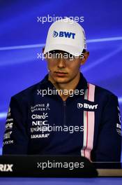 Esteban Ocon (FRA) Sahara Force India F1 Team in the FIA Press Conference. 24.08.2017. Formula 1 World Championship, Rd 12, Belgian Grand Prix, Spa Francorchamps, Belgium, Preparation Day.