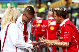 Sebastian Vettel (GER) Ferrari signs autographs for the fans. 24.08.2017. Formula 1 World Championship, Rd 12, Belgian Grand Prix, Spa Francorchamps, Belgium, Preparation Day.