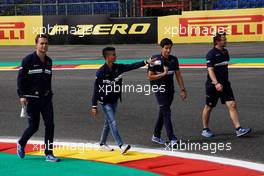 Pascal Wehrlein (GER) Sauber F1 Team walks the circuit with the team.                                24.08.2017. Formula 1 World Championship, Rd 12, Belgian Grand Prix, Spa Francorchamps, Belgium, Preparation Day.