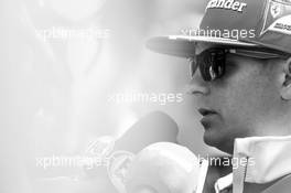 Kimi Raikkonen (FIN) Ferrari with the media. 24.08.2017. Formula 1 World Championship, Rd 12, Belgian Grand Prix, Spa Francorchamps, Belgium, Preparation Day.