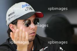 Sergio Perez (MEX) Sahara Force India F1   14.04.2017. Formula 1 World Championship, Rd 3, Bahrain Grand Prix, Sakhir, Bahrain, Practice Day