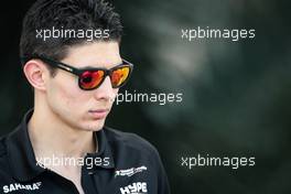 Esteban Ocon (FRA) Sahara Force India F1 Team. 13.04.2017. Formula 1 World Championship, Rd 3, Bahrain Grand Prix, Sakhir, Bahrain, Preparation Day.