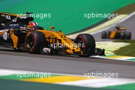 Nico Hulkenberg (GER) Renault Sport F1 Team  10.11.2017. Formula 1 World Championship, Rd 19, Brazilian Grand Prix, Sao Paulo, Brazil, Practice Day.