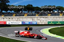 Sebastian Vettel (GER) Ferrari SF70H spins in the first practice session. 10.11.2017. Formula 1 World Championship, Rd 19, Brazilian Grand Prix, Sao Paulo, Brazil, Practice Day.