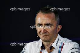 Paddy Lowe (GBR) Williams Chief Technical Officer in the FIA Press Conference. 10.11.2017. Formula 1 World Championship, Rd 19, Brazilian Grand Prix, Sao Paulo, Brazil, Practice Day.