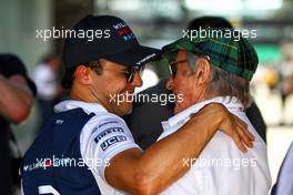(L to R): Felipe Massa (BRA) Williams with Jackie Stewart (GBR). 10.11.2017. Formula 1 World Championship, Rd 19, Brazilian Grand Prix, Sao Paulo, Brazil, Practice Day.